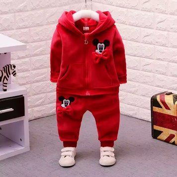 Костюм детский теплый Микки (Красный 110см) фото