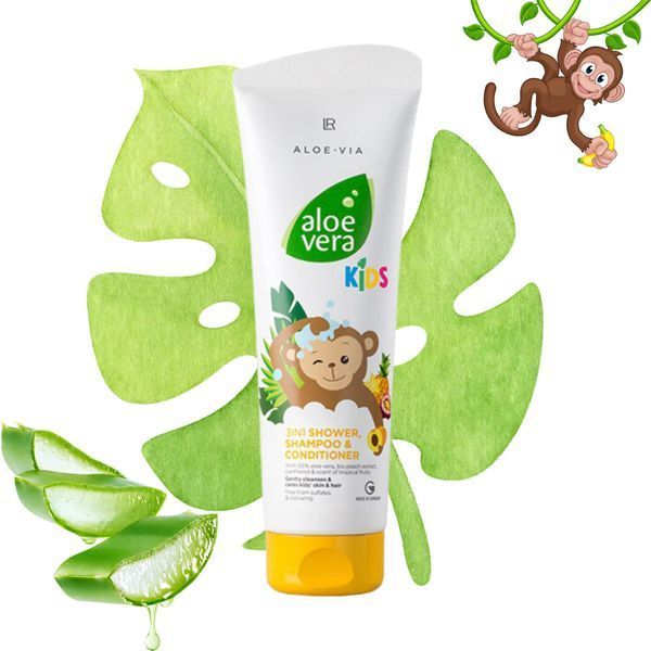Дитячий шампунь-кондиціонер для волосся та тіла LR ALOE VIA Aloe Vera Kids, 250 мл фото