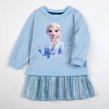 Пижама детская теплая с юбкой Elsa (Голубой 110см) фото
