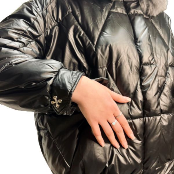 Куртка для подростков с меховым воротником Basic Winter M Черный глянцевый фото
