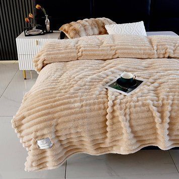 Пухнастий плед-покривало Шарпей Королівський Colorful Home, Бежевий, Полуторний, 160x200 см фото