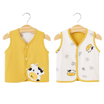 Жилетка дитяча двостороння зі звірятами (Жовтий 80см) фото