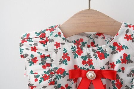 Сукня дитяча з бантиком Little Flower Baby (Червона, 90см) фото