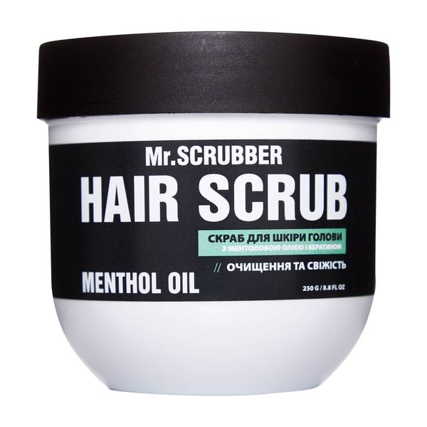 Скраб для шкіри голови та волосся з ментоловою олією і кератином Hair Scrub Menthol Oil фото