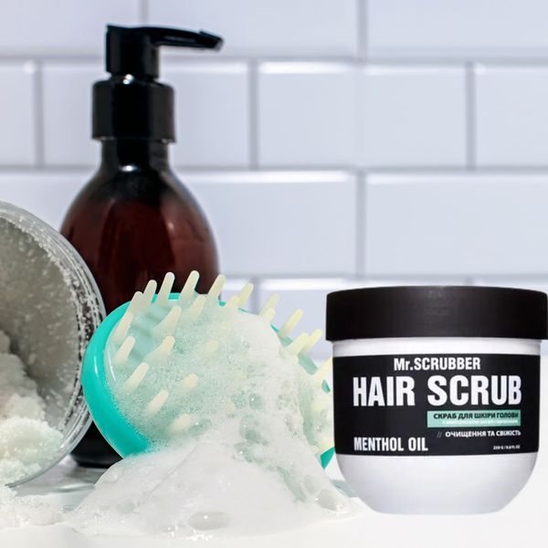 Скраб для кожи головы и волос с ментоловым маслом и кератином Hair Scrub Menthol Oil фото