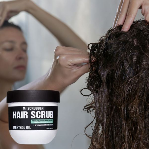 Скраб для кожи головы и волос с ментоловым маслом и кератином Hair Scrub Menthol Oil фото