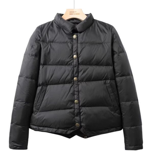 Жіноча куртка з пуху з високим коміром L Чорний (а3462) фото