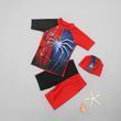 Костюм детский купальный с шапочкой Superhero (Черно-красный 90см) фото