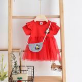 Сукня дитяча Зайчик з сумочкою в смужку Червоний 120см 9387 9387-120см-Чер фото