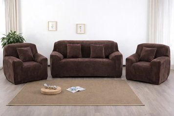 Набір велюрових чохлів на двомісний диван + 2 крісла Diana Textile фото