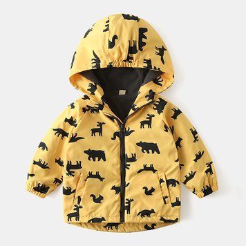Ветровка детская на флисе с принтами kunkka (Желтый 130см) фото