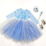 Сукня дитяча з фатиновою спідницею Ельза (Голуба 100см) 11246-100см-Блакитний фото