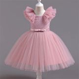 Сукня дитяча з вишивкою і пишною фатиновою спідницею, Рожевий, 110 см A777892-110 фото