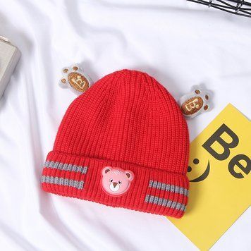 Шапка дитяча Teddy bear (Червона 40-46см) фото
