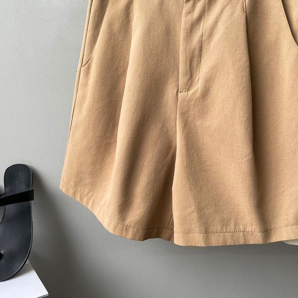 Шорты женские однотонные прямые M Светло-коричневый (а2779) фото