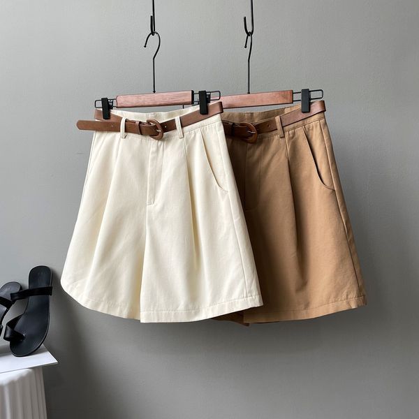 Шорты женские однотонные прямые M Светло-коричневый (а2779) фото