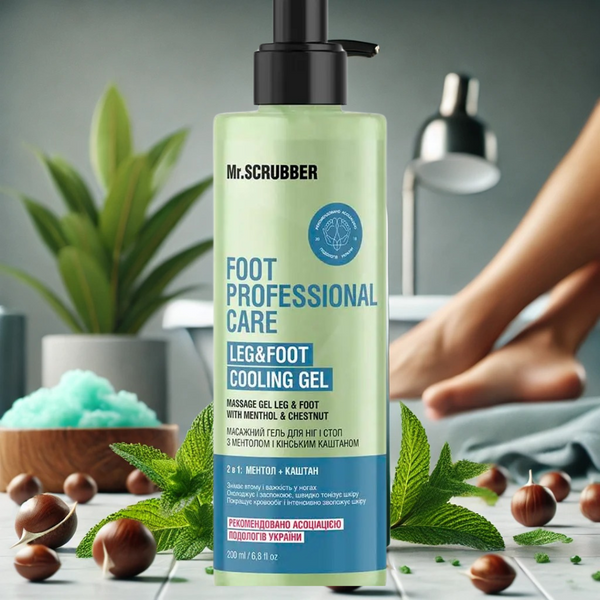 Масажний гель для ніг і ступней з ментолом і кінським каштаном Foot Professional Care Mr.SCRUBBER фото