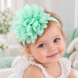Тонкая повязка для девочки 1-3 лет с цветком, Зеленый 688-One_Size-Зеленый фото 2