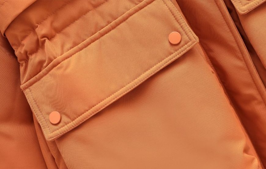 Жіноча куртка з пуху однотонна з великими кишенями L Чорний (а3687) фото