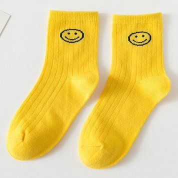 Шкарпетки дитячі однотонні зі смайликом Baby Socks (Желтый 4-6 лет) фото