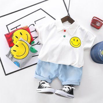 Дитячий літній костюм двійка Smile (Білий 80см) фото