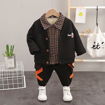 Костюм дитячий трійка Supre Bear (Чорний 80см) фото