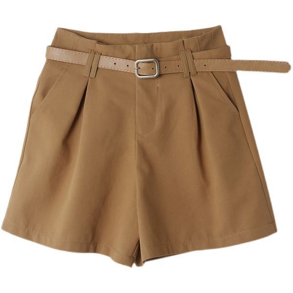 Шорти жіночі однотонні з підвищеною талією L Коричневий (а2846) фото