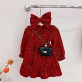 Сукня дитяча червона тепла з бантиком Baby Червоний 110см 13037 фото