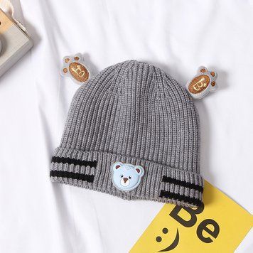 Шапка дитяча Teddy bear (Сіра, 40-46см) фото