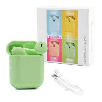 Бездротові навушники блютуз гарнітура inPods 12 simple TWS bluetooth V5.0 сенсорні. Колір фіолетовий фото