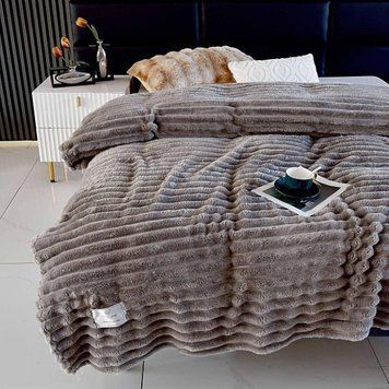 Пухнастий плед-покривало Шарпей Королівський Colorful Home, Капучино, Євро, 200x220 см фото