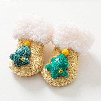 Дитячі теплі новорічні шкарпетки Baby Christmas (Жовтий 1-2 роки) фото