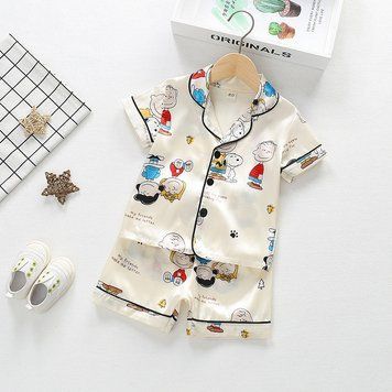 Дитяча піжама з яскравими малюнками XBR Kids (Молочний 120см) фото