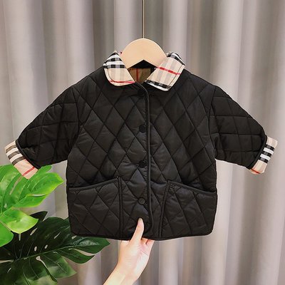 Куртка дитяча стегана двостороння з відкладним коміром 110см Чорний (13158) фото