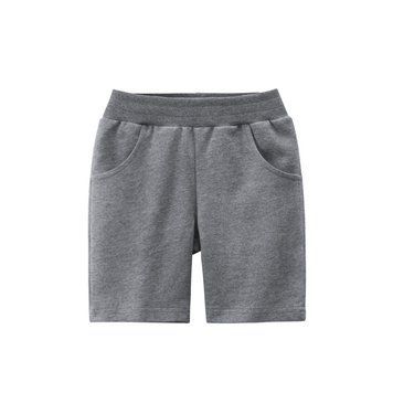 Детские шорты на резинке однотонные 27kids Basic (Темно-серый 110см) фото