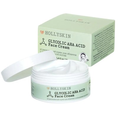 Відновлювальний крем для обличчя з гліколевою кислотою HOLLYSKIN Glycolic AHA Acid Face Cream фото