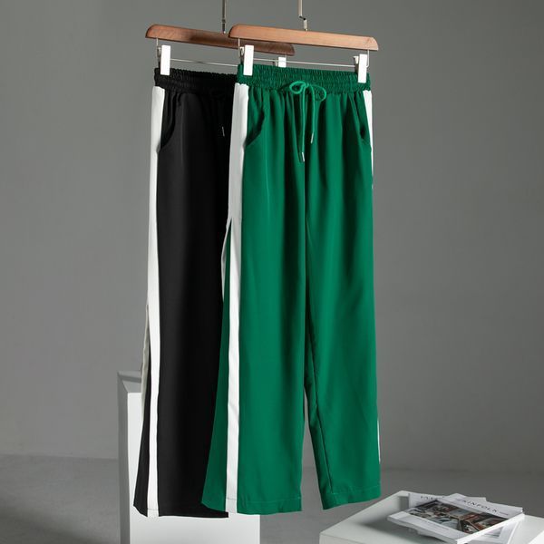 Жіночі штани з широкою смугою по боках XL Чорний (а2955) фото