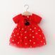 Платье детское в горошек с фатином Minnie (Красный 100см) фото