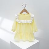 Платье детское с рюшем на воротнике (Желтый 100см) 12556-100см-Жовтий фото