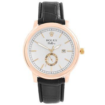 Часы наручные Rolex White ремешок коричневый фото