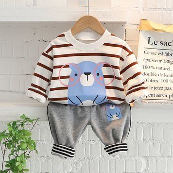 Костюм детский двойка в полоску Blue Bear (Коричневый 80см) фото