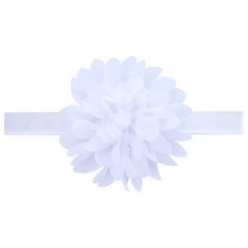 Тонка пов'язка для дівчинки 1-3 років з квіткою, Білий фото