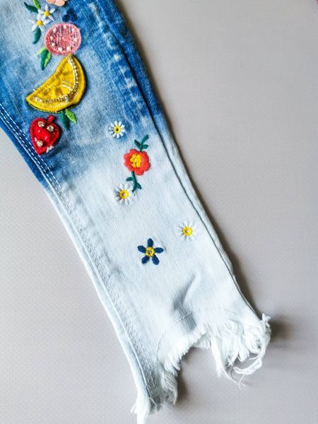 Джинси для дівчаток Flowers , розмір 80 фото