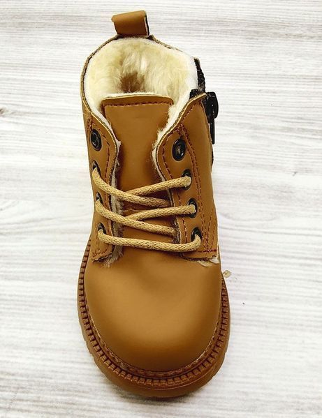 Ботиночки детские зимние с мехом like timberland коричневые, размер 30 фото