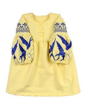 Платье с вышивкой "Ласточка", Синий, 80 (1 рік) фото
