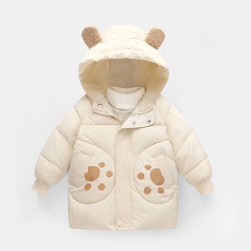 Куртка дитяча з лапками на кишенях (Бежевий 140см) фото