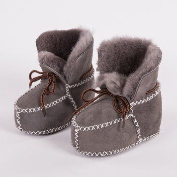 Пінетки дитячі теплі замшеві прошиті Сірий 22 17152 фото