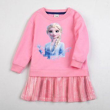 Пижама детская теплая с юбкой Elsa (Розовый 120см) фото