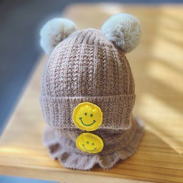 Шапка дитяча зі снудом Smile (Коричневий 46-50см) фото