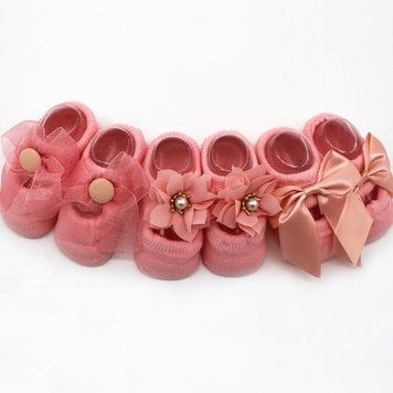 Набір дитячих шкарпеток Baby 3 пари (Рожевий 1-3 роки) фото